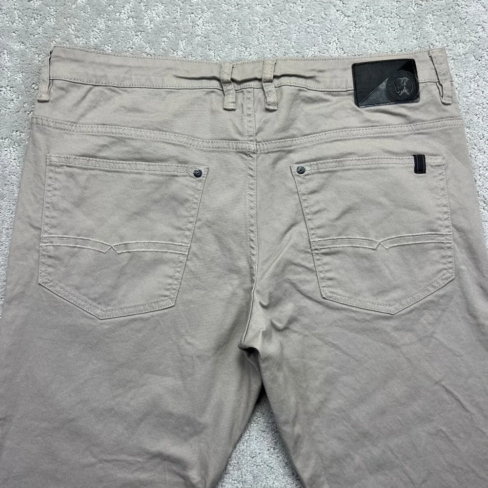 Buffalo David Bitton Jeans Mens 36x30 Sam-X Slim‎ Straight Stretch Khaki Beige